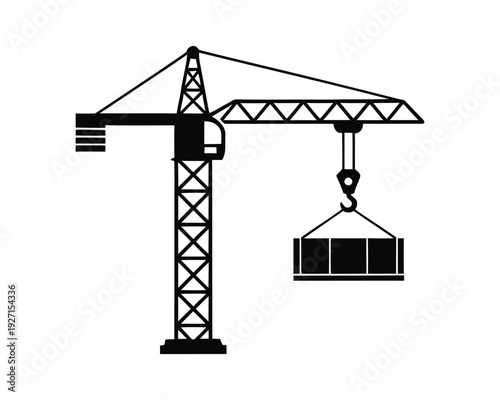 Construction crane lifting a heavy load