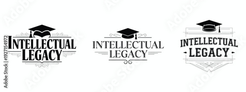 Intellectual Legacy Graduation and Education Logo Set with Typography design
