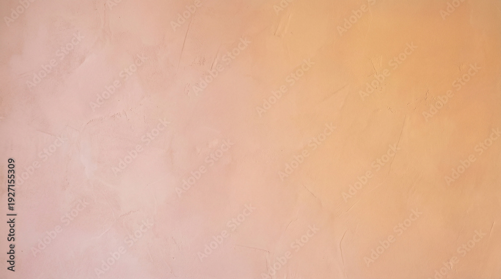 Fototapeta premium Smooth Gradient Blush Pink to Peach Abstract Wall. Seamless color gradient flowing from soft blush pink to warm peach tones on smooth plaster wall surface