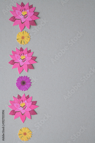 simple floral border and blank space