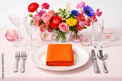 Wallpaper Mural Vivid Floral Arrangement. Festive Floral Display With Cheerful Spring Decor Elements. Vibrant Ranunculus And Anemone Centerpiece Styled For Lively Spring Brunch Event Torontodigital.ca