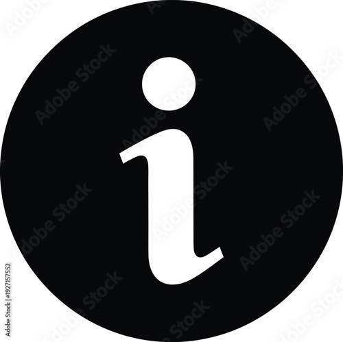 A black circle contains a white information icon a person with a letter i on transparent background silhouette high quality professional