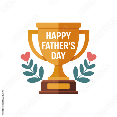 Celebrating father's day with a festive trophy and crown design illustration