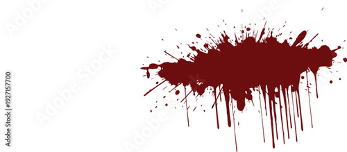 Abstract red paint splatter on white background