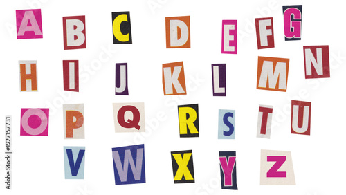 Photography Colorful Ransom Note Style Alphabet Letters A–Z