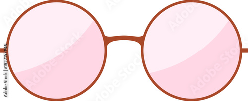 Vintage eyeglasses. Round glasses frame color icon