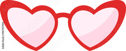 Heart shape glasses. Romantic eyeglasses frame icon