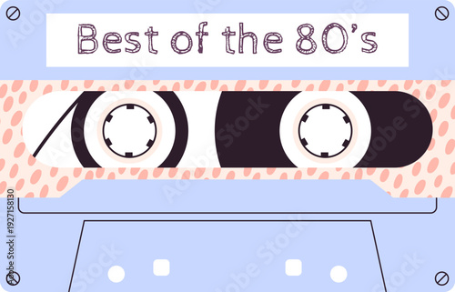 Best of 80s music. Vintage songs cassette tape icon