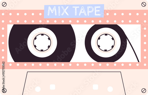 Mixtape color icon. Vintage tape. Nostalgic cassette