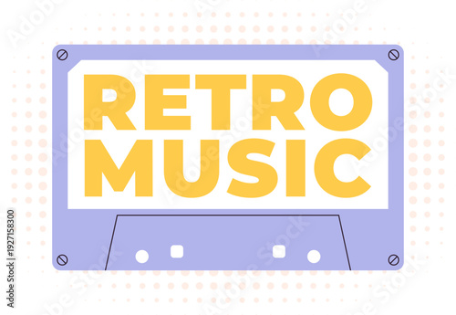 Retro music tape. Vintage sound tape icon
