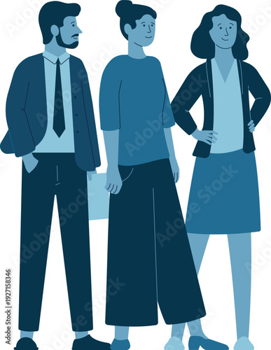 Corporate team people. Office job employee characters