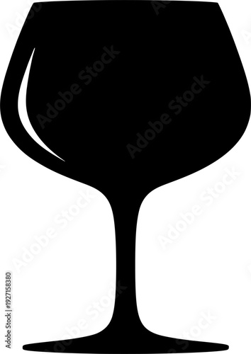 Elegant Silhouette of a Wine Glass: A sleek, minimalist silhouette of a wine glass, showcasing its classic form and inviting the viewer to imagine the exquisite taste within.