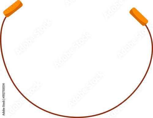 Skipping rope cartoon icon. Jumping exercise equipment