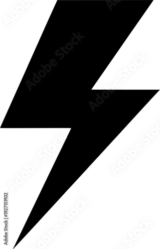 Abstract Power Surge: A striking black lightning bolt, a powerful emblem of energy and rapid force against an undefined expanse, creating a sense of dynamic electricity.
