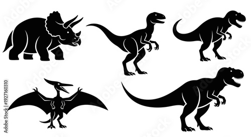 Dinosaur Silhouettes Collection: Prehistoric Animals Set