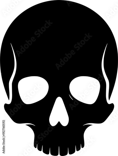 Symbolic Skull Silhouette: A stark and bold black silhouette of a skull, a powerful emblem of mortality and reflection, commanding attention with its stark simplicity.