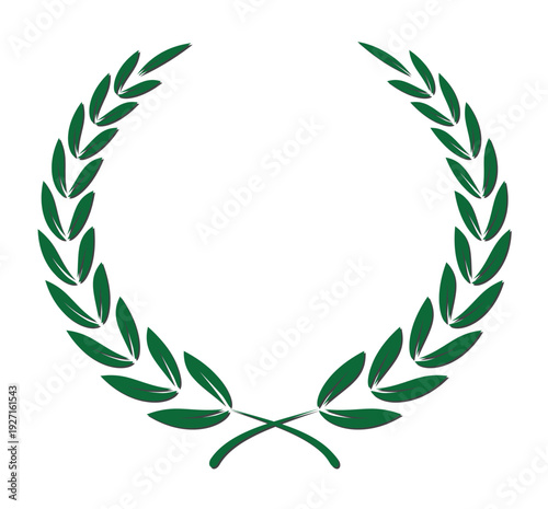 Classic green laurel wreath of victory and honor