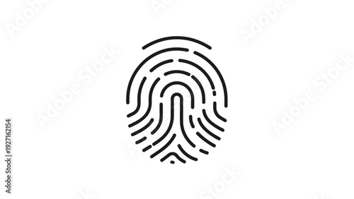 Fingerprint Icon Simple Black Design Element.