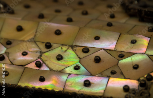 Obraz na plátně Mother of pearl inlay pattern on antique object