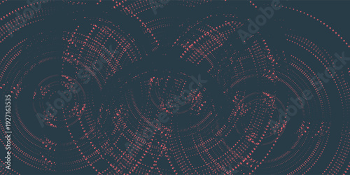Radial dotted noise gradient texture. Concentric halftone grain background. Rough dot fading overlay wallpaper. Comic pop art backdrop for poster, banner, cover, print. Vector cartoon grit pattern