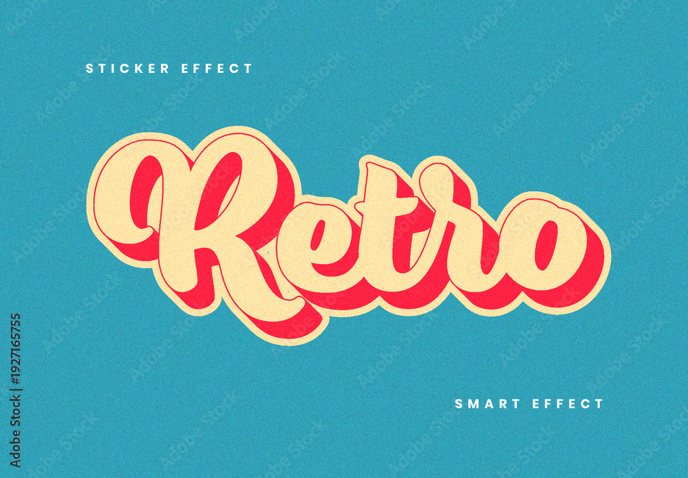 Retro Script 3D Text Effect Stock Template | Adobe Stock