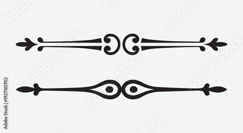Elegant vintage black ornamental page dividers and text separators