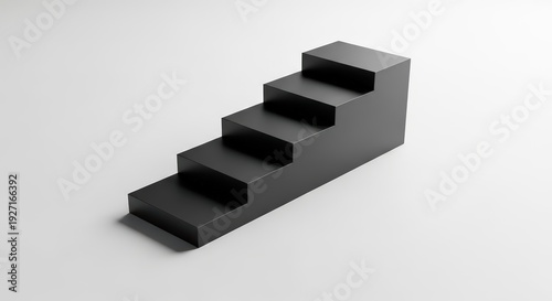 Minimal Black Geometric Stairs Abstract 3D Background