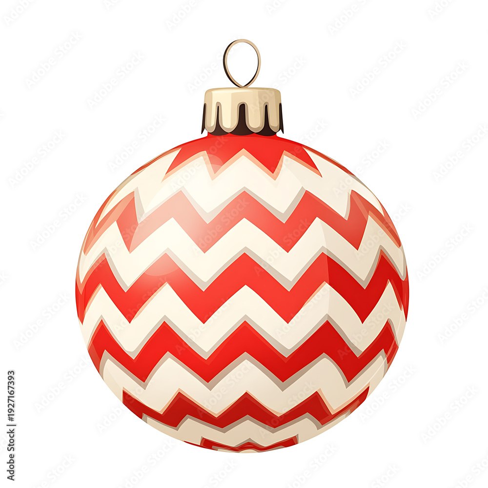 Obraz premium Elegant Ornamental Christmas Chevron Ball Icon