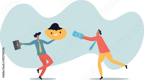 Money can buy happiness, philosophy or life success dilemma, financial goal vs work life balance and enjoy life .human life and situation.