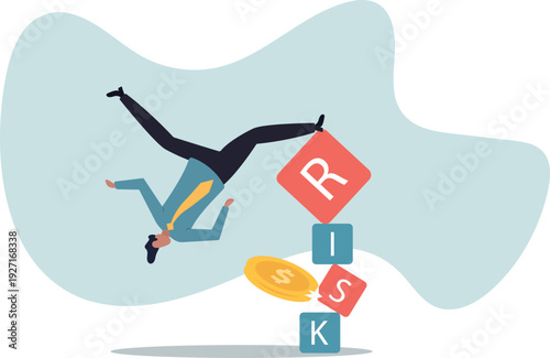 Investment risk, volatility and fluctuation in stock market that price will drop, stability and uncertainty.human life and situation.