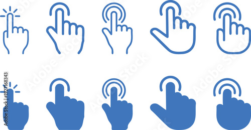 Digital hand icons representing interaction and instruction. This design emphasizes the simplicity and ease of use of digital interfaces, conveying the idea of direct, intuitive interaction. 