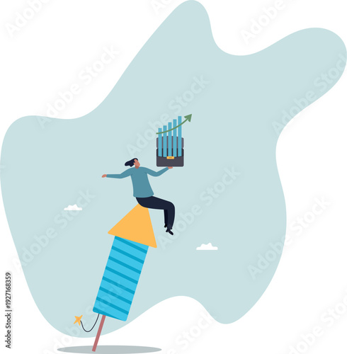 Start business, startup or begin new company, boost business acceleration, fast rising or courage entrepreneur,human life and situation.