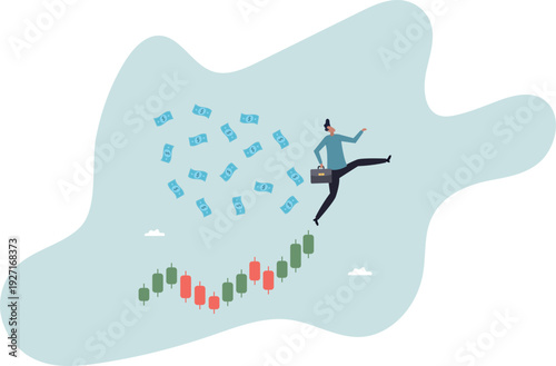 Success trader make profit with investment trading, stock market growth, get rich from Crypto trading .human life and situation.