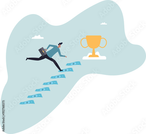 Stairway to money success, financial independent or financial freedom,human life and situation.