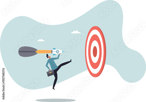Startup success target, launch new product aim for win business achievement, marketing goal or target,human life and situation.