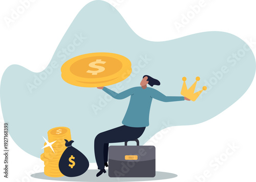 Cash is king, money is the best value in crisis or investor prepare cash to buy stock in economic crisis .human life and situation.