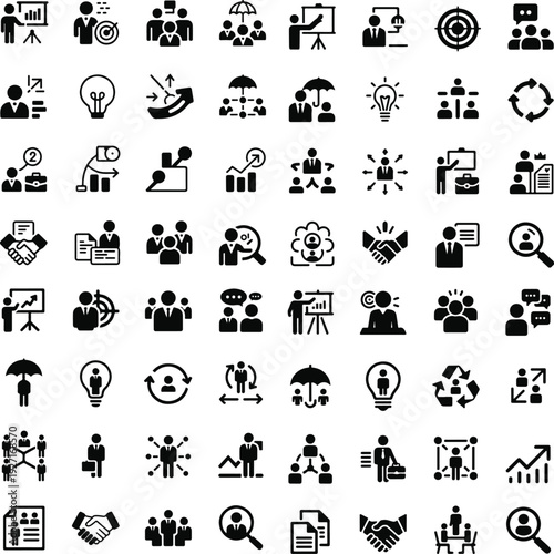 Modern Business and Management Gradient Icon Set