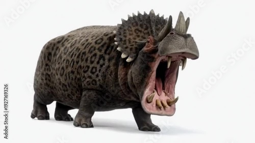 Tricerohippopotamus moving a little alone