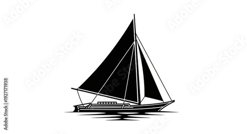 Elegant sailboat gracefully navigating the open waters under a clear sky, a symbol of freedom.