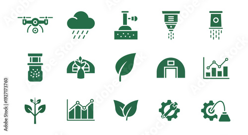 agriculture icons for smart farming and sustainable cultivation