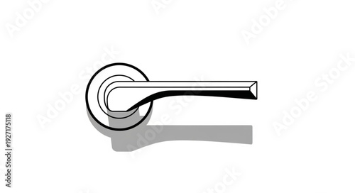 Elegant door handle design with a circular base and a sleek lever for opening doors.
