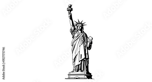 Statue of Liberty - A Symbol of Freedom and American Ideals, Iconic Landmark.