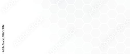 Abstract white hexagon geometric pattern background. Futuristic digital high-technology banner