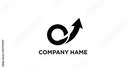 Abstract black arrow logo design for business growth and success.