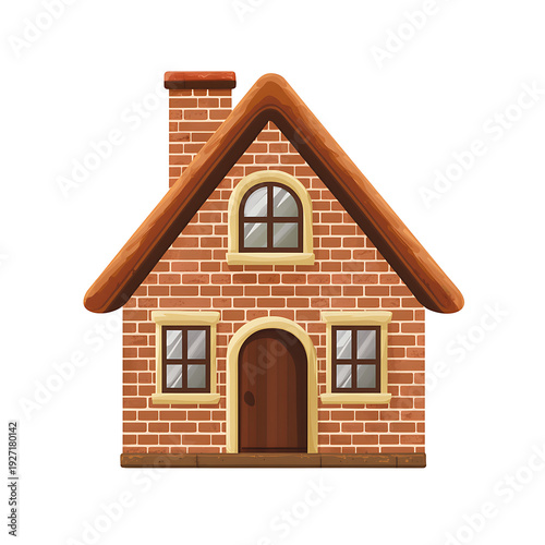 Brick House Icon Vector Illustration Design
