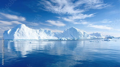 Icebergs Floating on a Serene Arctic Ocean