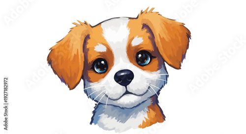 Adorable Cartoon Puppy with Floppy Ears.