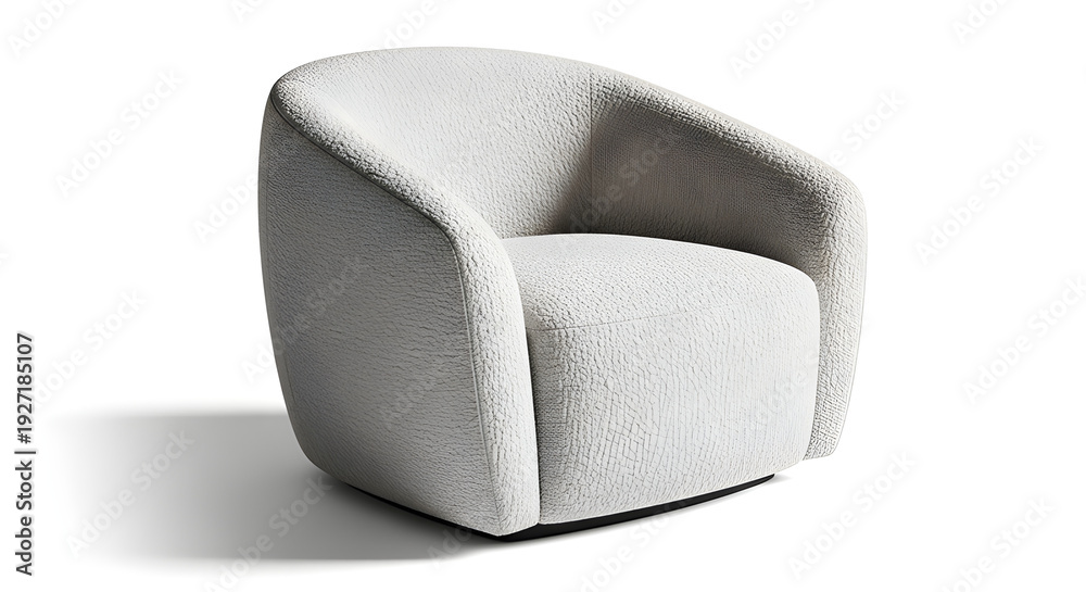 Fototapeta premium Elegant contemporary armchair for modern interior decor, isolated on White background