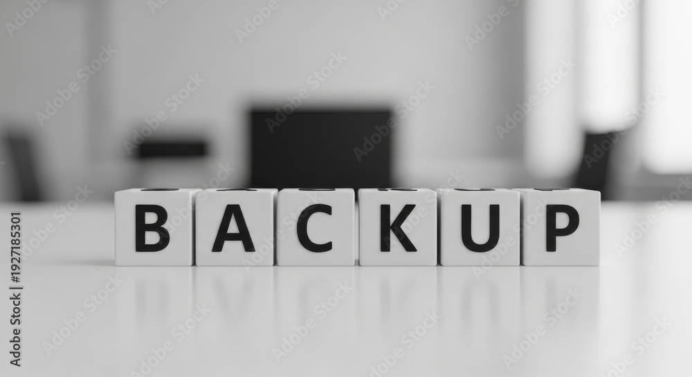 Fototapeta premium Backup Data Concept with Cubes for Cybersecurity and Data Recovery