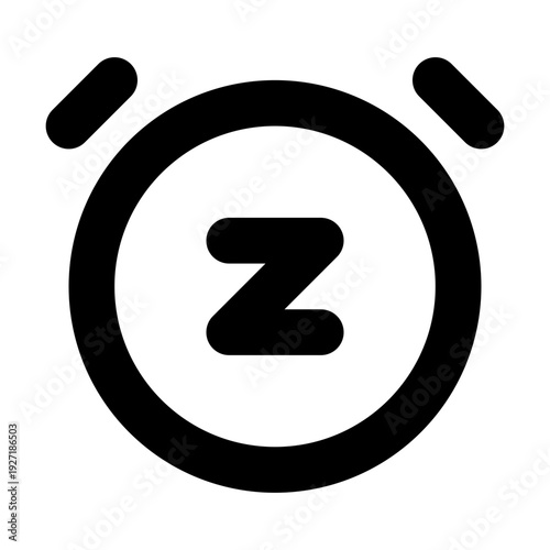A simple, yet iconic, alarm clock icon, perfect for any design need related to time, sleep, or wakefulness.